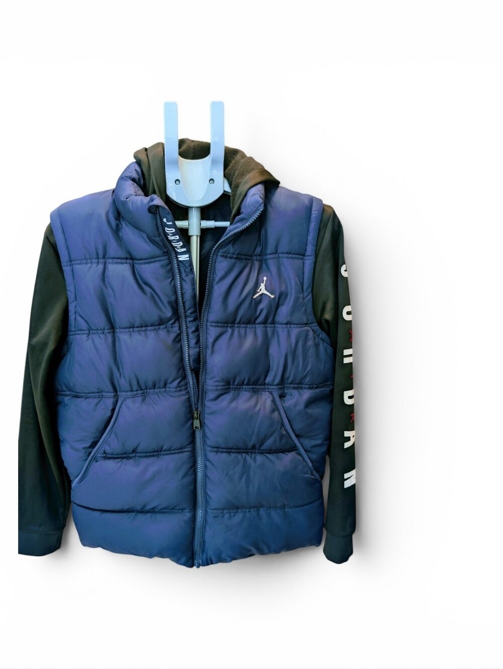 Nike Jordan Navy Blue/Black Hybrid Puffer Jacket - Youth XL